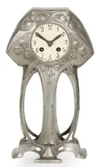 Friedrich Adler, 'OSIRIS' JUGENDSTIL CLOCK, CIRCA 1900, 1900, pewter