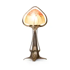 Moritz Hacker, JUGENDSTIL TABLE LAMP, CIRCA 1900, 1900, glass shade