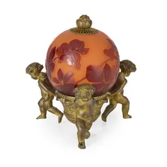 ART NOUVEAU PERFUME BURNER, CIRCA 1920 by Galle, 1920, cameo glass, sold Apr 2025