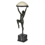Max Le Verrier, 'DANCER' TABLE LAMP, CIRCA 1930, 1930, patinated bronze