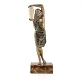 Raymonde Guerbe, 'CHRYSIS', CIRCA 1925, 1925, silvered and patinated bronze and ivory