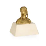 Théophile François Somme, BUST OF AN ART NOUVEAU MAIDEN, CIRCA 1900, 1900, gilt bronze