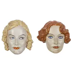 Rudolf Podany, ART DECO WALL MASK, CIRCA 1925, 1925, painted and glazed earthenware