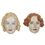 Rudolf Podany, ART DECO WALL MASK, CIRCA 1925, 1925, painted and glazed earthenware