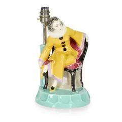 ART DECO PIERRETTE TABLE LAMP, CIRCA 1925 by Josef Lorenzl, 1925, glazed earthenware with chromium plated fitting, sold Apr 2025