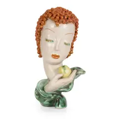 Rudolf Knörlein, 'EVE', CIRCA 1930, 1930, painted and glazed earthenware, 20cm high