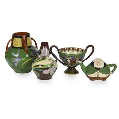 Frederick Rhead, GROUP OF FOLEY 'INTARSIO' WARES, CIRCA 1900, 1900