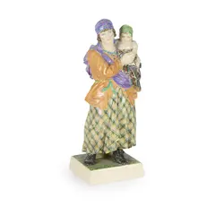 Charles Vyse, ‘MADONNA OF THE RACECOURSE’, CHELSEA POTTERY FIGURE, 1927, 1927, painted and glazed pottery