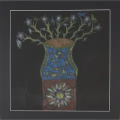 Scottie Wilson, VASE OF FLOWERS WITH FISH AND BIRDS
