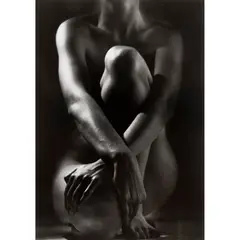 CLASSIC TORSO WITH HANDS, 1952 by Ruth Bernhard, 1952, lifetime gelatin silver print on Kodak paper, sold Oct 2024