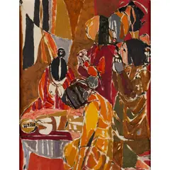 THE MOURNERS, c.1950s by Avigdor Arikha, sold Oct 2024