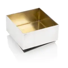 Angela Cork, SQUARE TILTING DISH, 2009, 2009, silver with fine gold plating