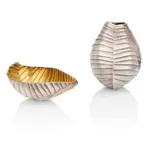 Kevin Grey, SINEW BUD VASE AND SINEW BOWL, c.2012, 2012, hallmarked for Birmingham, 958 Britannia silver and the bowl with gilt interior