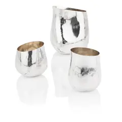 Sidsel Dorph-Jensen, THREE 'LIQUID VOLUME' VESSELS, each 958 Britannia silver