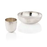 Adrian Hope, LARGE 'CURVE' BOWL AND 'SNOWFLUTE' BEAKER, silver