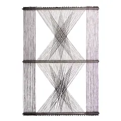 MACROGAUZE M. 48 NO. 15 by Peter Collingwood, linen and steel rods, sold Oct 2024