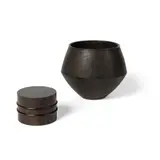 Richard Kell, BOX AND BOWL, blackwood with metal dot inlay and maple interior