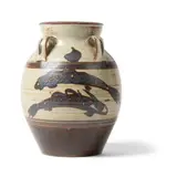 Svend Bayer, VASE, stoneware decorated with fish