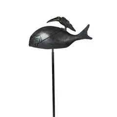 BIRD AND FISH by Patrick O'Reilly, patinated bronze, sold Oct 2024