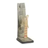 John Maltby, ANGEL AND TOWER, stoneware on wooden base