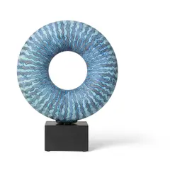 Peter Beard, DARK BLUE DISC, 2024, 2024, stoneware on stone base