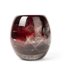 Andries Copier, ‘UNICA’ VASE, c.1950s, glass with black speckled inclusions and bands of dark ruby red/aubergine