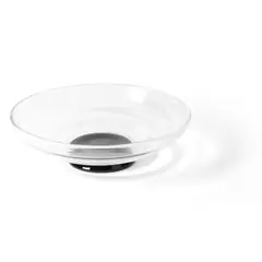 Simon Gate, FOOTED BOWL, black and clear glass