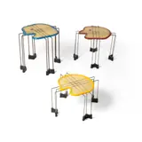 TRIPLE PLAY TABLES, 1999 by Gaetano Pesce, 1999, resin with steel frame, sold Oct 2024