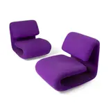 Etienne-Henri Martin, PAIR OF '1500' CHAIRS, DESIGNED 1970-1, 1500, foam and fabric