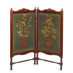 George Washington Jack, ARTS & CRAFTS TWO-FOLD FIRESCREEN, CIRCA 1890, 1890, carved mahogany