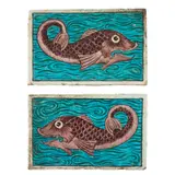 Willam de Morgan, PAIR OF MERTON ABBEY PERIOD TILES, CIRCA 1885, 1885, decorated and glazed ceramic