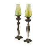 PAIR OF LAMPS, CIRCA 1900 by Tiffany Studios, 1900, patinated bronze, sold Oct 2024