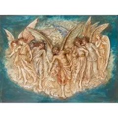 Emmeline Halse, ARTS & CRAFTS RELIEF PLAQUE, 1917, 1917, polychrome terracotta