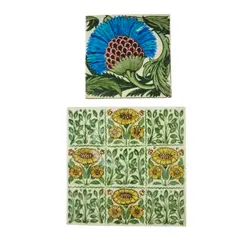 Willam de Morgan, 8-INCH 'BEDFORD PARK DAISY' TILE, MERTON ABBEY PERIOD, CIRCA 1885, 1885, glazed earthenware, 28cm square
