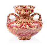 Walter Crane, 'SKOAL' TWIN-HANDLED VASE, CIRCA 1889, 1889, lustre-glazed earthenware