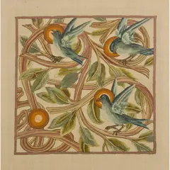 Selwyn Image, ARTS & CRAFTS CREWELWORK PANEL, CIRCA 1900, 1900, wool threads on a linen ground