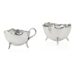 Christopher Dresser, SUGAR BASIN AND CREAM JUG, 1884, 1884, silver