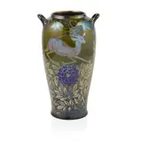 TWO-HANDLED LANCASTRIAN LUSTRE VASE, CIRCA 1912 by William S. Mycock, 1912, lustre-glazed earthenware, offered Oct 2024