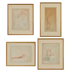 Alfred Stevens, STUDIES OF A MALE NUDE