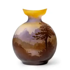 Galle, PAYSAGE DE MONTAGNE VASE, CIRCA 1908-20, 1908, glass