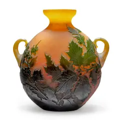 HOUX TWIN-HANDLED VASE, CIRCA 1928-36 by Galle, 1928, glass, offered Oct 2024