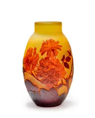 ROSES VASE, CIRCA 1920-36 by Galle, 1920, glass, sold Oct 2024