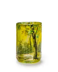PAYSAGE D'HIVER MINIATURE VASE, CIRCA 1900 by Daum, 1900, mottled glass, sold Oct 2024