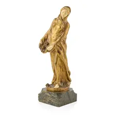 Joseph d'Asté, GATHERING ROSES, gilt bronze and ivory