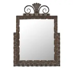 STRUT MIRROR, CIRCA 1925 by Edgar Brandt, 1925, patinated wrought steel, sold Oct 2024