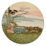 Ann Macbeth, 'THE MORT D'ARTHUR' PLAQUE, CIRCA 1900, 1900, painted and glazed earthenware