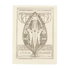 Margaret MacDonald, BOOKPLATE FOR JOHN EDWARDS, 1896, 1896