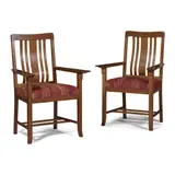 Charles Robert Ashbee, PAIR OF ARTS & CRAFTS ARMCHAIRS, CIRCA 1900, 1900, oak