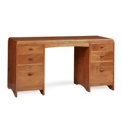 Edward Barnsley, ARTS & CRAFTS TWIN PEDESTAL DESK, CIRCA 1960, 1960, walnut and black walnut