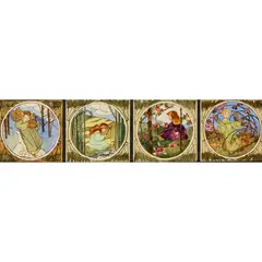 Margaret E. Thompson, 'THE FOUR SEASONS' TILE PANEL, CIRCA 1920, 1920, glazed earthenware